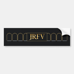 JRFV Arcade Repeat Gold and Chrome Look Bumper Sticker