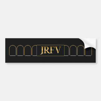 JRFV Arcade Repeat Gold and Chrome Look Bumper Sticker