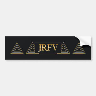 JRFV Nested Triangles Gold and Chrome Look Bumper Sticker