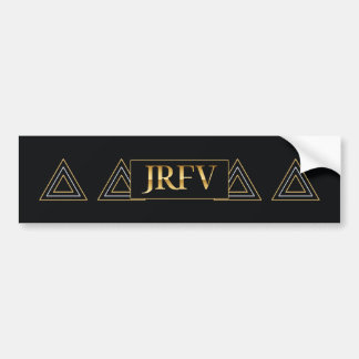 JRFV Nested Triangles Gold and Chrome Look Bumper Sticker