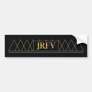 JRFV Triangle Wave Gold and Chrome Look Bumper Sticker