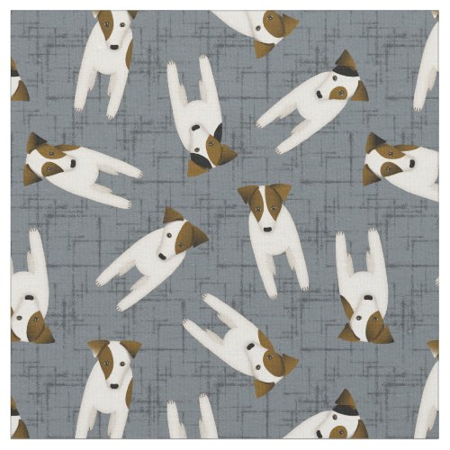 JRT Jack Russell dogs crisscross slate any color Fabric