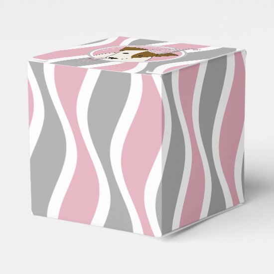 JRT party dog pawty pink gray girl's birthday Favor Box