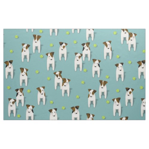 JRT PRT Terriers dogs tennis balls teal any color Fabric