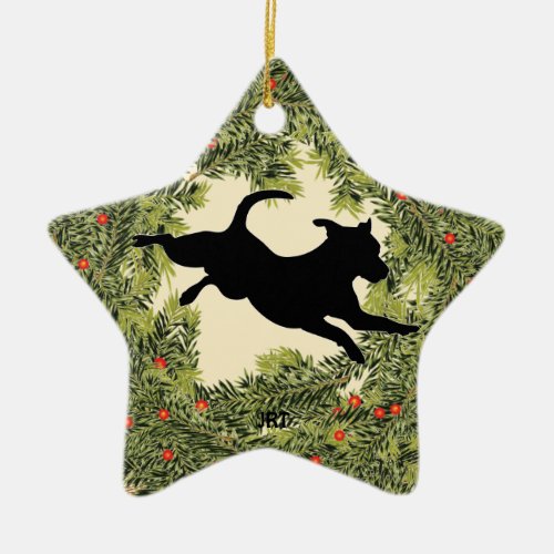 JRT Wreath Ceramic Ornament