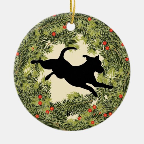 JRT Wreath Ceramic Ornament