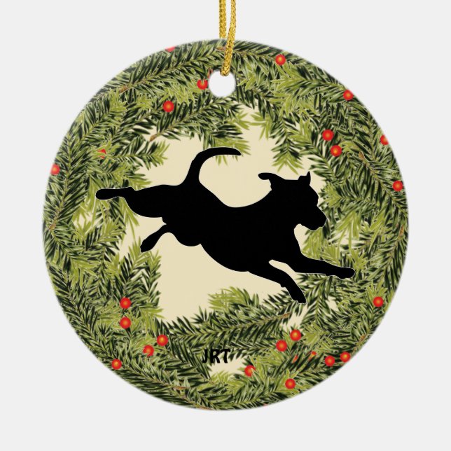 JRT Wreath Ceramic Ornament (Front)