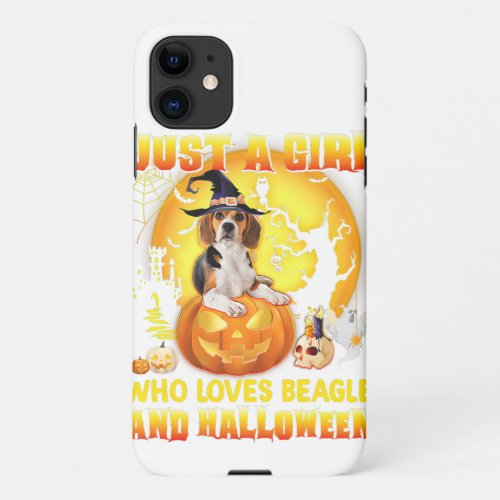 Jst A Girl Who Loves Beagle Hat Witch Halloween iPhone 11 Case