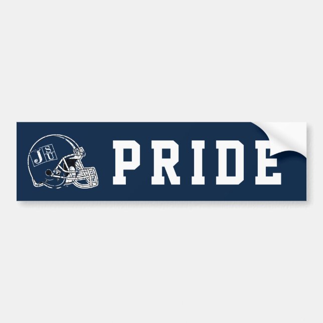 JSU Helmet Distressed Bumper Sticker (Front)