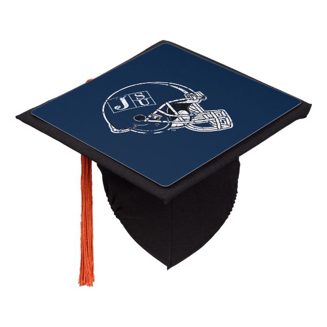 JSU Helmet Distressed Graduation Cap Topper (Angled)