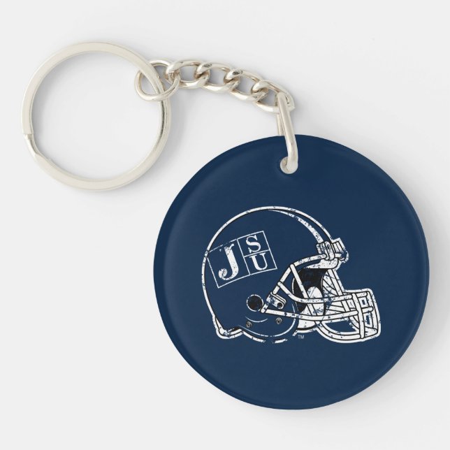 JSU Helmet Distressed Keychain (Front)
