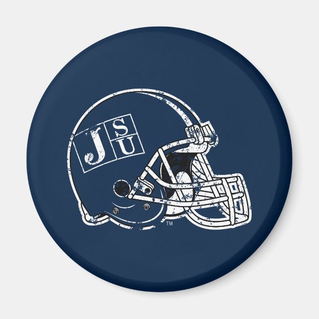 JSU Helmet Distressed Magnet (Front)
