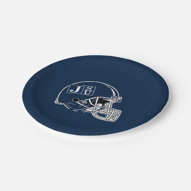 JSU Helmet Distressed Paper Plates (Angled)