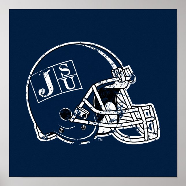 JSU Helmet Distressed Poster (Front)