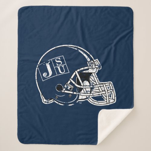 JSU Helmet Distressed Sherpa Blanket