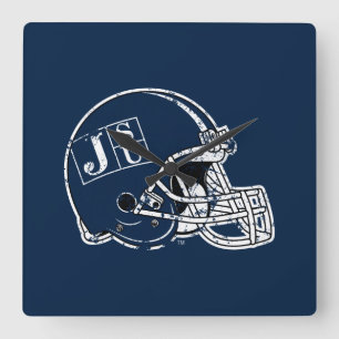 JSU Helmet Distressed Square Wall Clock
