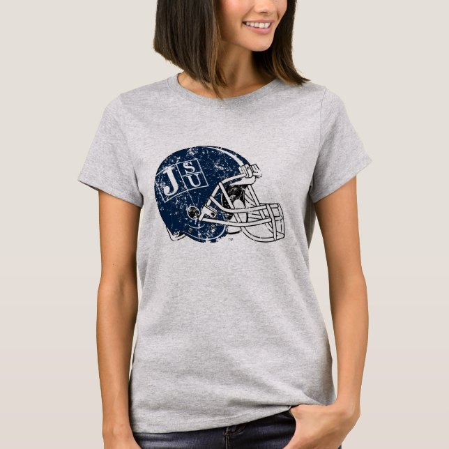 JSU Helmet Distressed T-Shirt (Front)