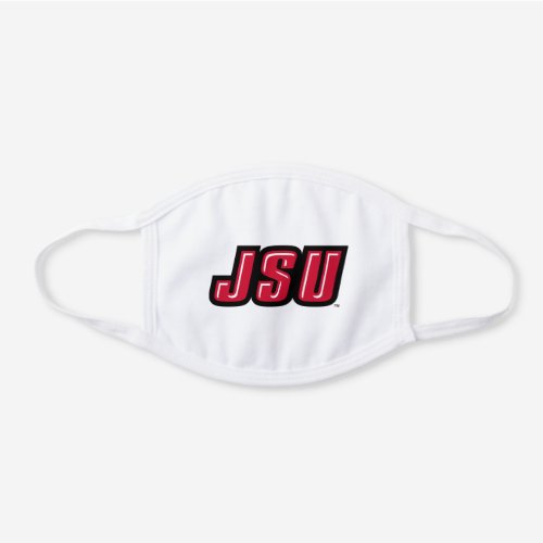 JSU Jacksonville State University White Cotton Face Mask