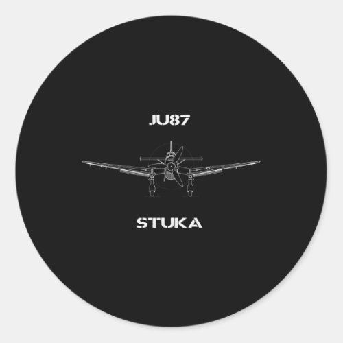 Ju87 Stuka Classic Round Sticker