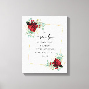 Juan 1 14, Spanish bible verse Canvas Print