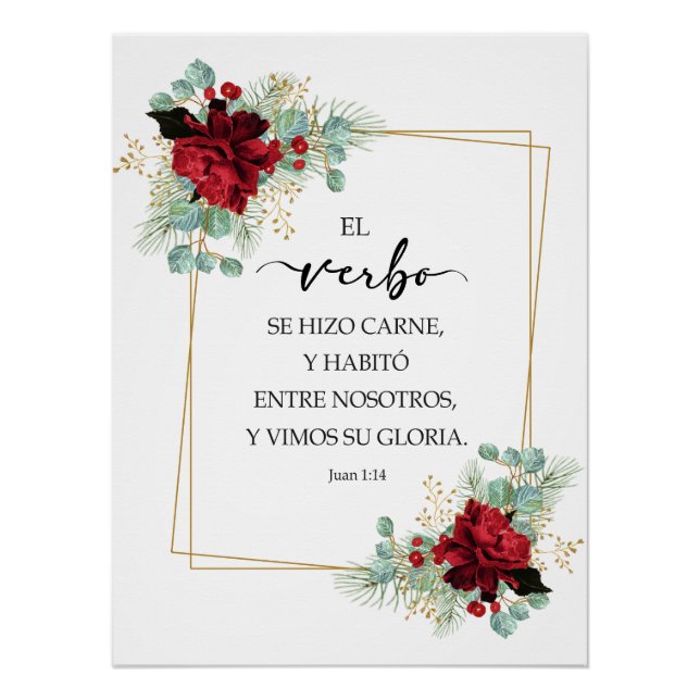 Juan 1:14 Spanish bible verse Poster (Front)