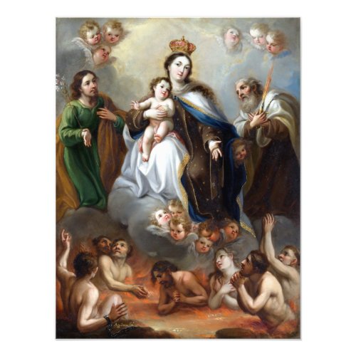 Juan Francisco de Aguilera The Virgin of Carmen Po Photo Print