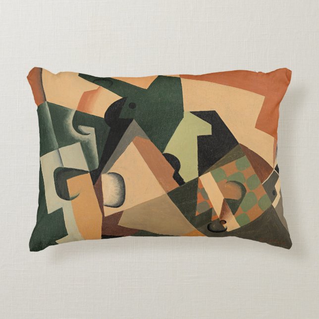 Juan Gris, Glass and Checkerboard, Accent Pillow (Front)