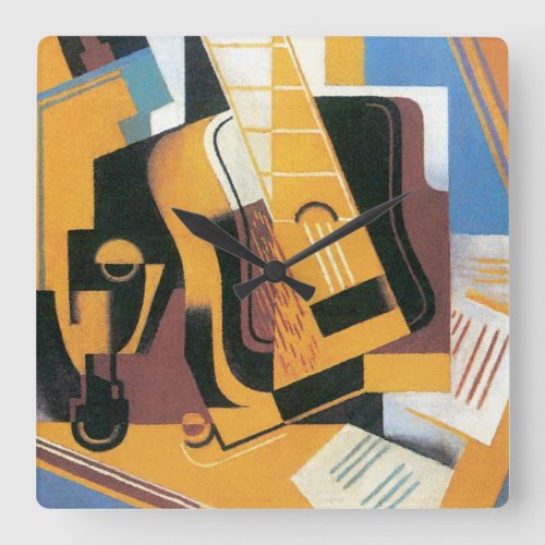 Juan Gris _ Photograph of The Guitar Abstract Art Square Wall Clock