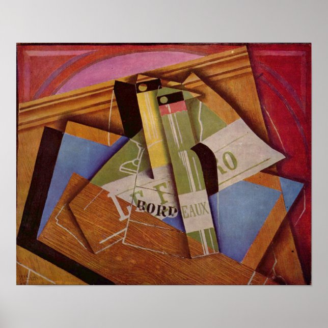 Juan Gris - Still Life with Bordeau Winde Poster (Front)