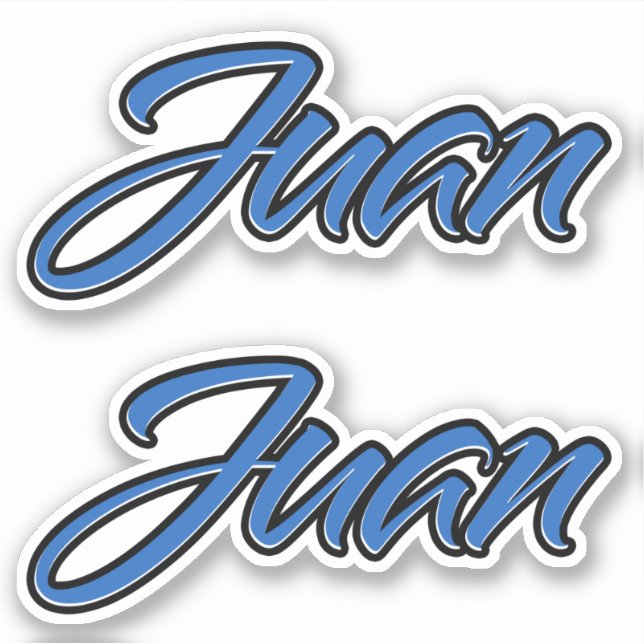Juan name blue sticker Sticker Sticker Sticker (Front)