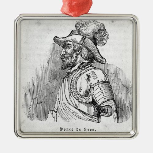Juan Ponce de Leon Metal Ornament