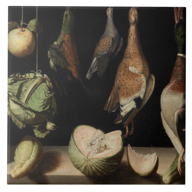 Juan Sanchez Cotan - Still Life with Game Fowl Ceramic Tile (Front)