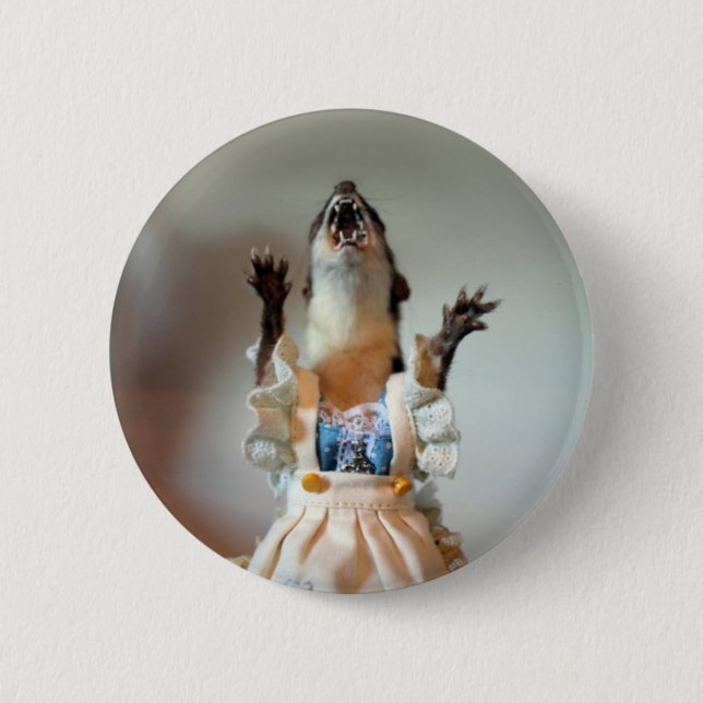 Juanita Weasel Button (Front)