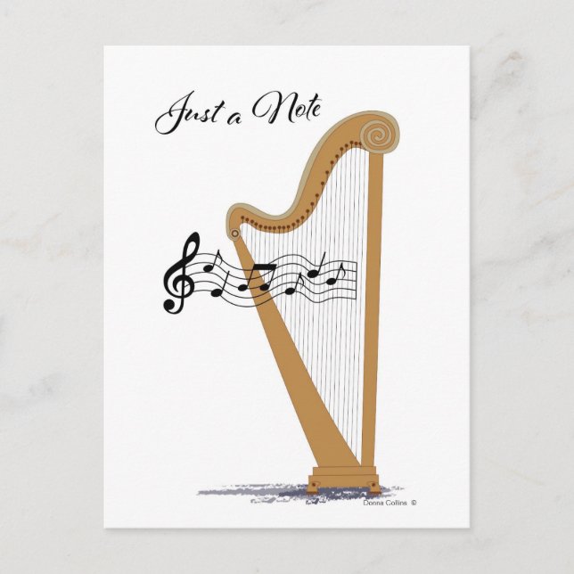 Juast a note with Harp poastcard. Postcard (Front)