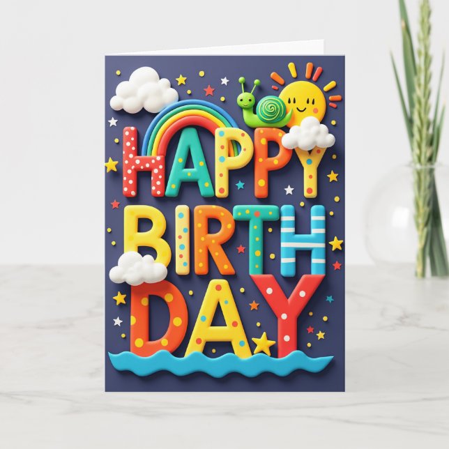 Jubilant 3D Birthday Card (Front)
