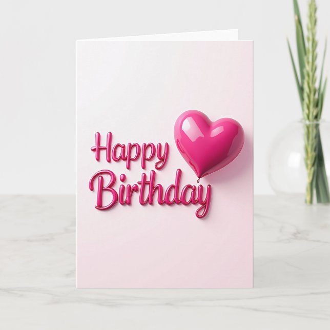 Jubilant 3D Script Birthday Card (Front)