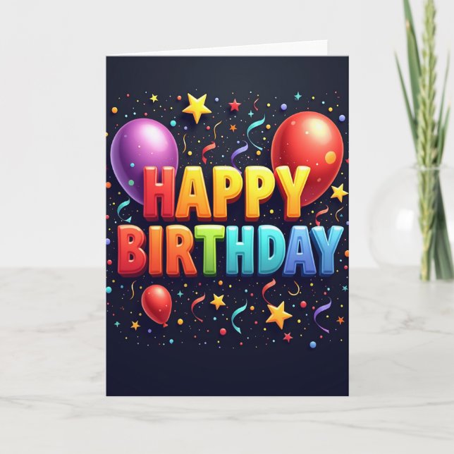 Jubilant 3D Text Card (Front)