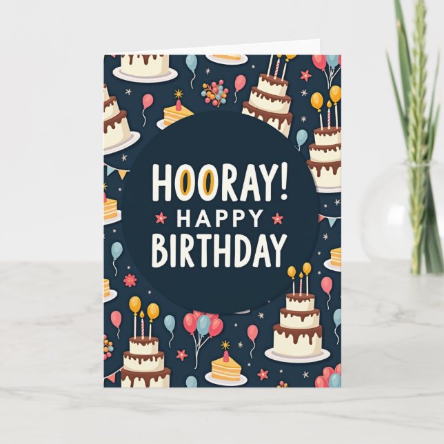 Jubilant Cake Party Card (Front)