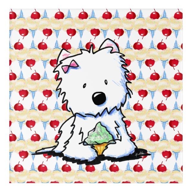 Jubilant Cherry Westie  Acrylic Print (Front)