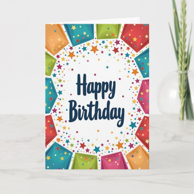 Jubilant Confetti Birthday Card (Front)