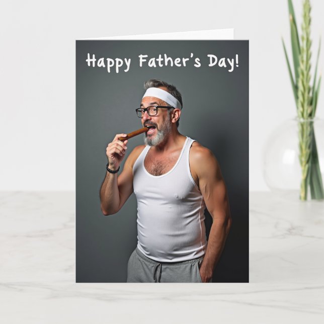 Jubilant Fathers Day Portrait Card (Front)