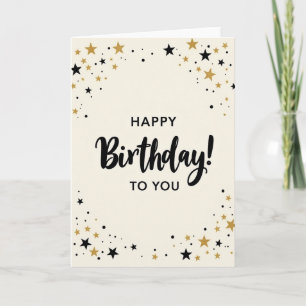 Jubilant Gold Script Birthday Card