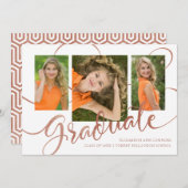Jubilant Grad Faux Rose Gold Multi Photo Card (Front/Back)