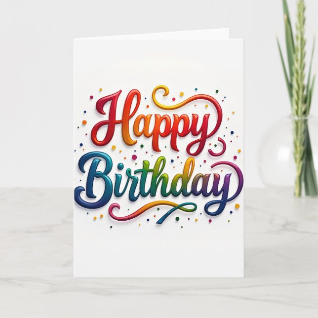 Jubilant Gradient Birthday Card (Front)