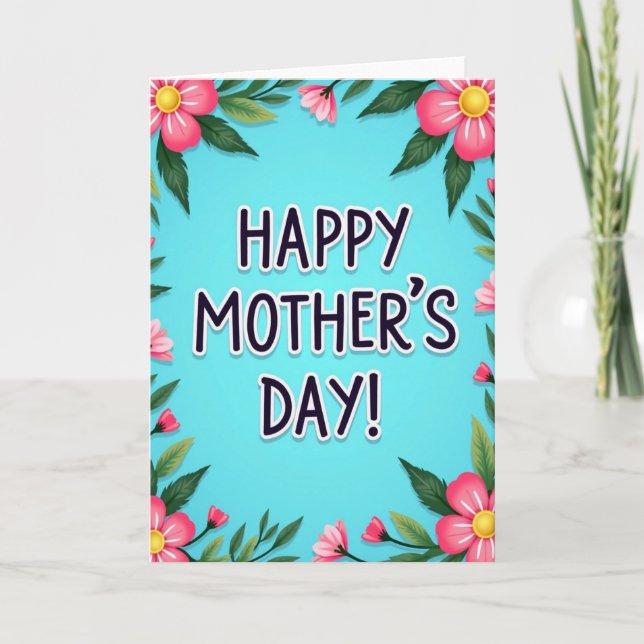 Jubilant Mothers Day Floral Card (Front)
