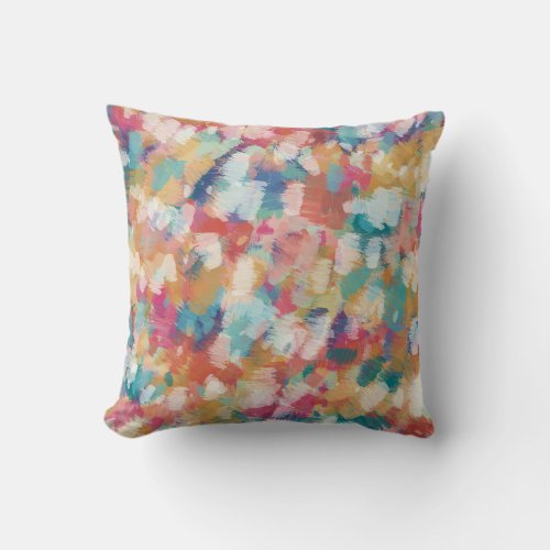 Jubilant Party Vibrant Abstract Colorful Bright  Throw Pillow