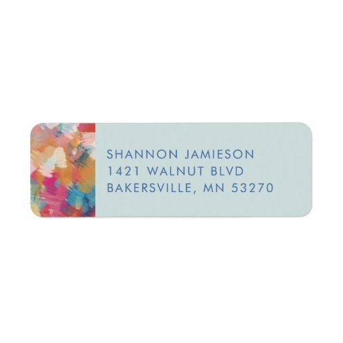 Jubilant Party Vibrant Abstract Return Address Label