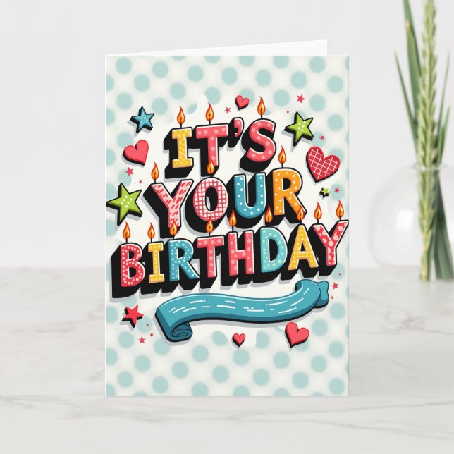 Jubilant Patterned Birthday Card (Front)