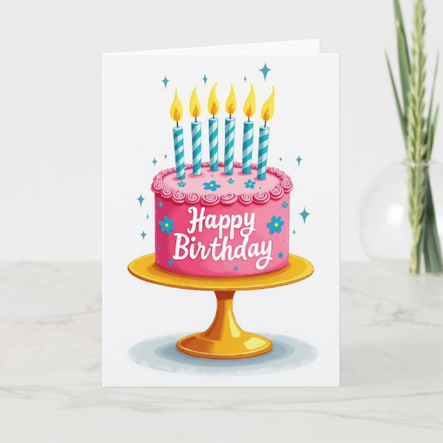 Jubilant Pink Cake Card (Front)