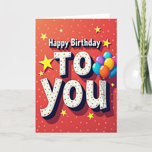 Jubilant Text Birthday Card (Front)